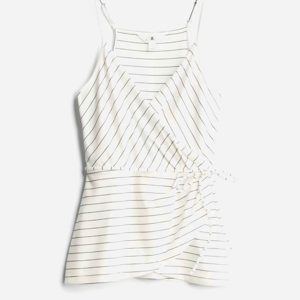 Market & Spruce Faux Wrap Ponte Knit Top